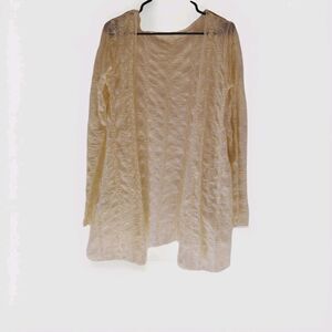 Hand Jive Lace Open Sheer Cardigan Handmade Bohemian Festive Fairy Whimsy XS